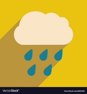 Flat with shadow icon and mobile application rain vector image
