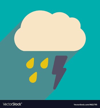 Flat with shadow icon and mobile application rain vector image