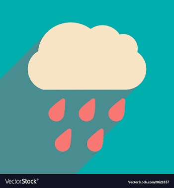 Flat with shadow icon and mobile application rain vector image