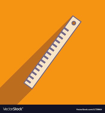 Flat with shadow icon and mobile application ruler vector image