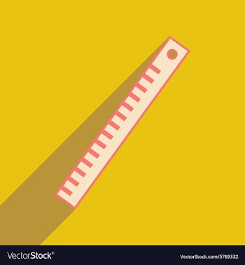 Flat with shadow icon and mobile application ruler vector image