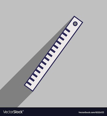 Flat with shadow icon and mobile application ruler vector image