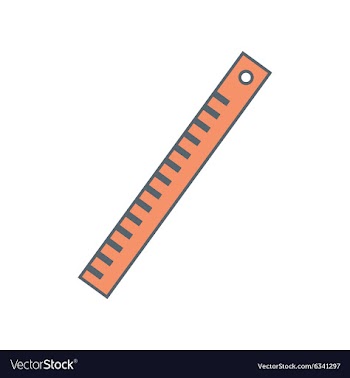 Flat with shadow icon and mobile application ruler vector image