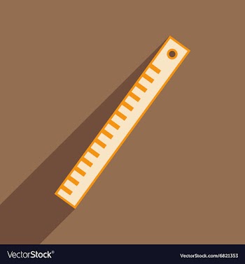 Flat with shadow icon and mobile application ruler vector image