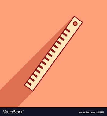Flat with shadow icon and mobile application ruler vector image