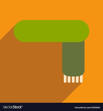 Flat with shadow icon and mobile application scarf vector image