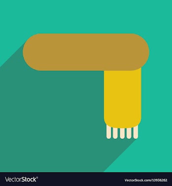 Flat with shadow icon and mobile application scarf vector image