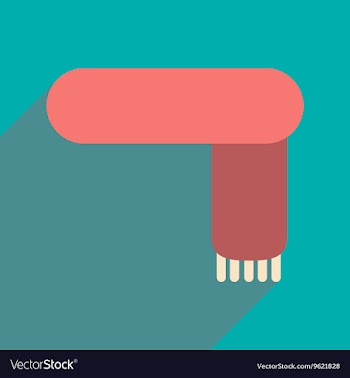 Flat with shadow icon and mobile application scarf vector image