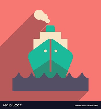 Flat with shadow icon and mobile application ship vector image