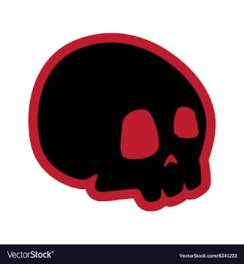 Flat with shadow icon and mobile application skull vector image