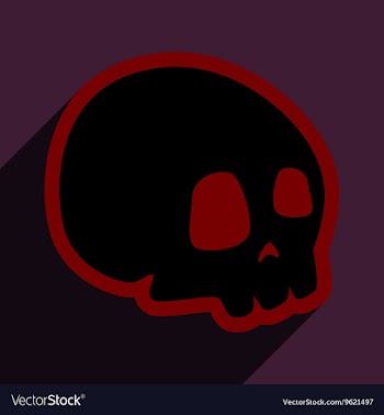 Flat with shadow icon and mobile application skull vector image