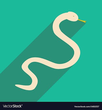 Flat with shadow icon and mobile application snake vector image