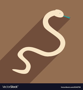 Flat with shadow icon and mobile application snake vector image