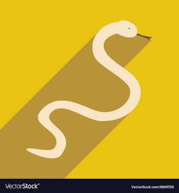 Flat with shadow icon and mobile application snake vector image
