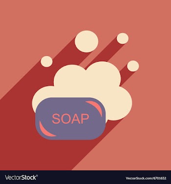 Flat with shadow icon and mobile application soap vector image