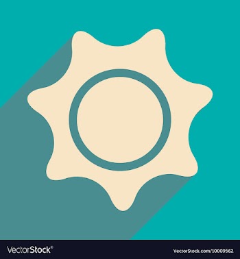 Flat with shadow icon and mobile application sun vector image