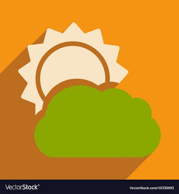 Flat with shadow icon and mobile application sun vector image