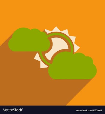 Flat with shadow icon and mobile application sun vector image