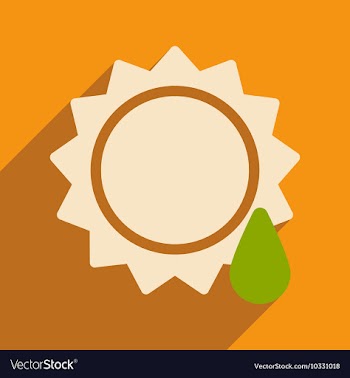 Flat with shadow icon and mobile application sun vector image