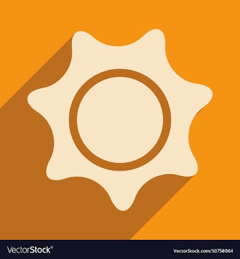 Flat with shadow icon and mobile application sun vector image