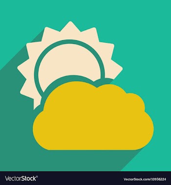 Flat with shadow icon and mobile application sun vector image