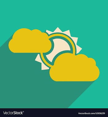 Flat with shadow icon and mobile application sun vector image