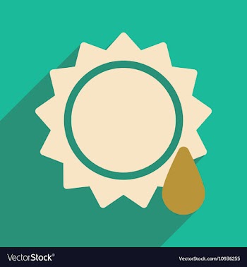 Flat with shadow icon and mobile application sun vector image