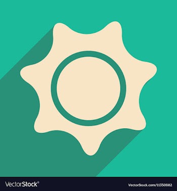 Flat with shadow icon and mobile application sun vector image