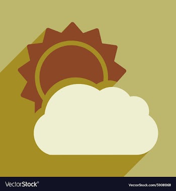 Flat with shadow icon and mobile application sun vector image