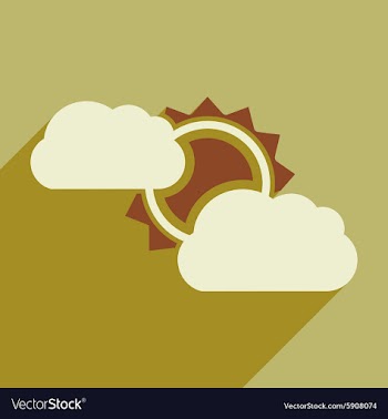 Flat with shadow icon and mobile application sun vector image