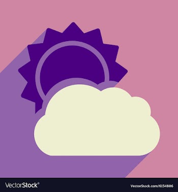 Flat with shadow icon and mobile application sun vector image