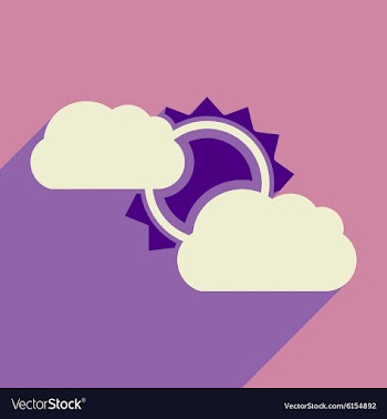 Flat with shadow icon and mobile application sun vector image