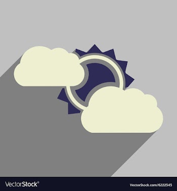Flat with shadow icon and mobile application sun vector image