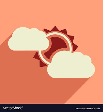 Flat with shadow icon and mobile application sun vector image