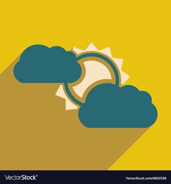 Flat with shadow icon and mobile application sun vector image