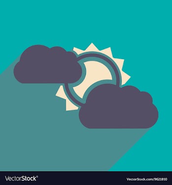 Flat with shadow icon and mobile application sun vector image
