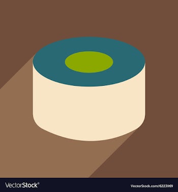 Flat with shadow icon and mobile application sushi vector image