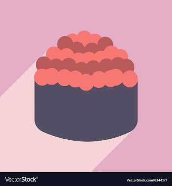 Flat with shadow icon and mobile application sushi vector image