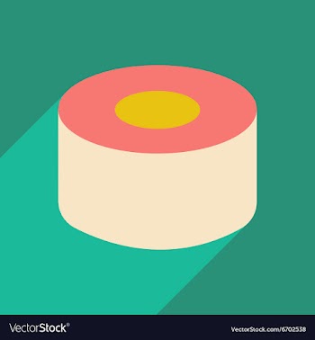 Flat with shadow icon and mobile application sushi vector image