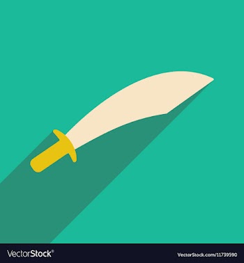 Flat with shadow icon and mobile application sword vector image
