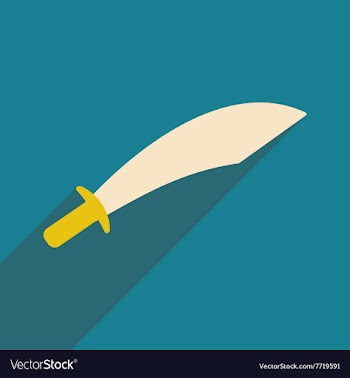 Flat with shadow icon and mobile application sword vector image