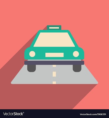 Flat with shadow icon and mobile application taxi vector image