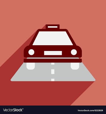 Flat with shadow icon and mobile application taxi vector image