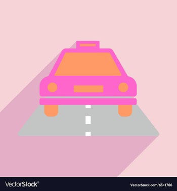 Flat with shadow icon and mobile application taxi vector image