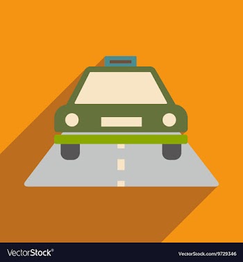 Flat with shadow icon and mobile application taxi vector image