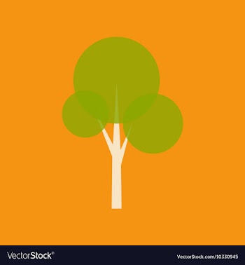 Flat with shadow icon and mobile application tree vector image