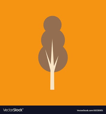 Flat with shadow icon and mobile application tree vector image
