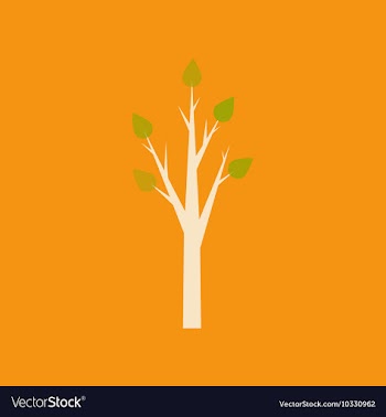 Flat with shadow icon and mobile application tree vector image