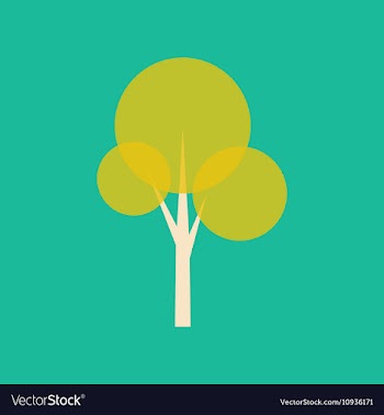 Flat with shadow icon and mobile application tree vector image