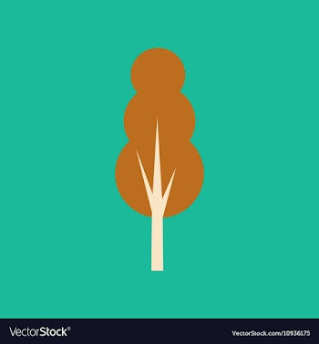 Flat with shadow icon and mobile application tree vector image